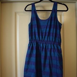 LOFT Blue Striped Dress
